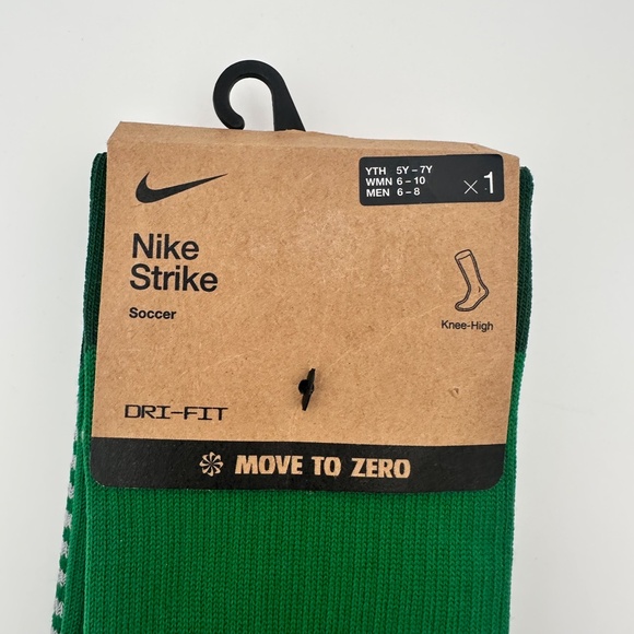 Nike Strike Dri-Fit Soccer Knee High Socks Green Unisex Mens 6-8 Women 6-10 NEW - Picture 2 of 3
